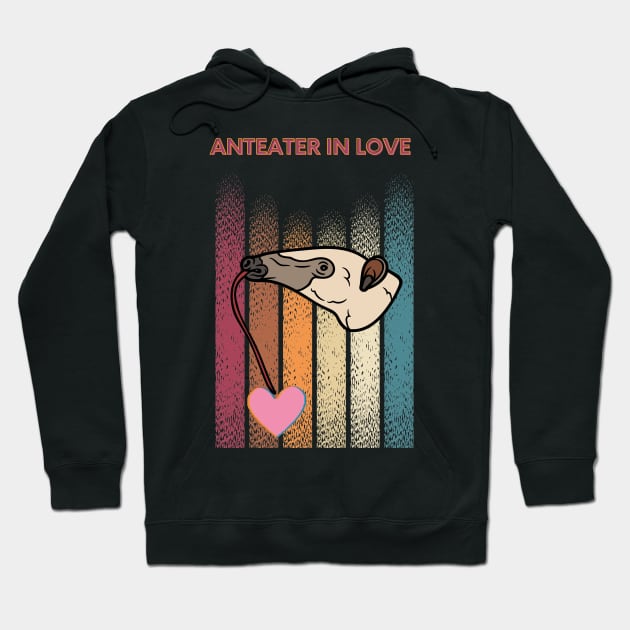 Funny Anteater in Love Hoodie by malbajshop